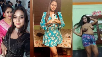 Horny Big Booby Bengali Girl Stripping in Bathroom Boobs Sucked by Boyfriend Nude