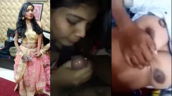 Sexy Slim Desi Girl Sucking Boyfriend Dick Hard Fucking in Hotel Room After Party