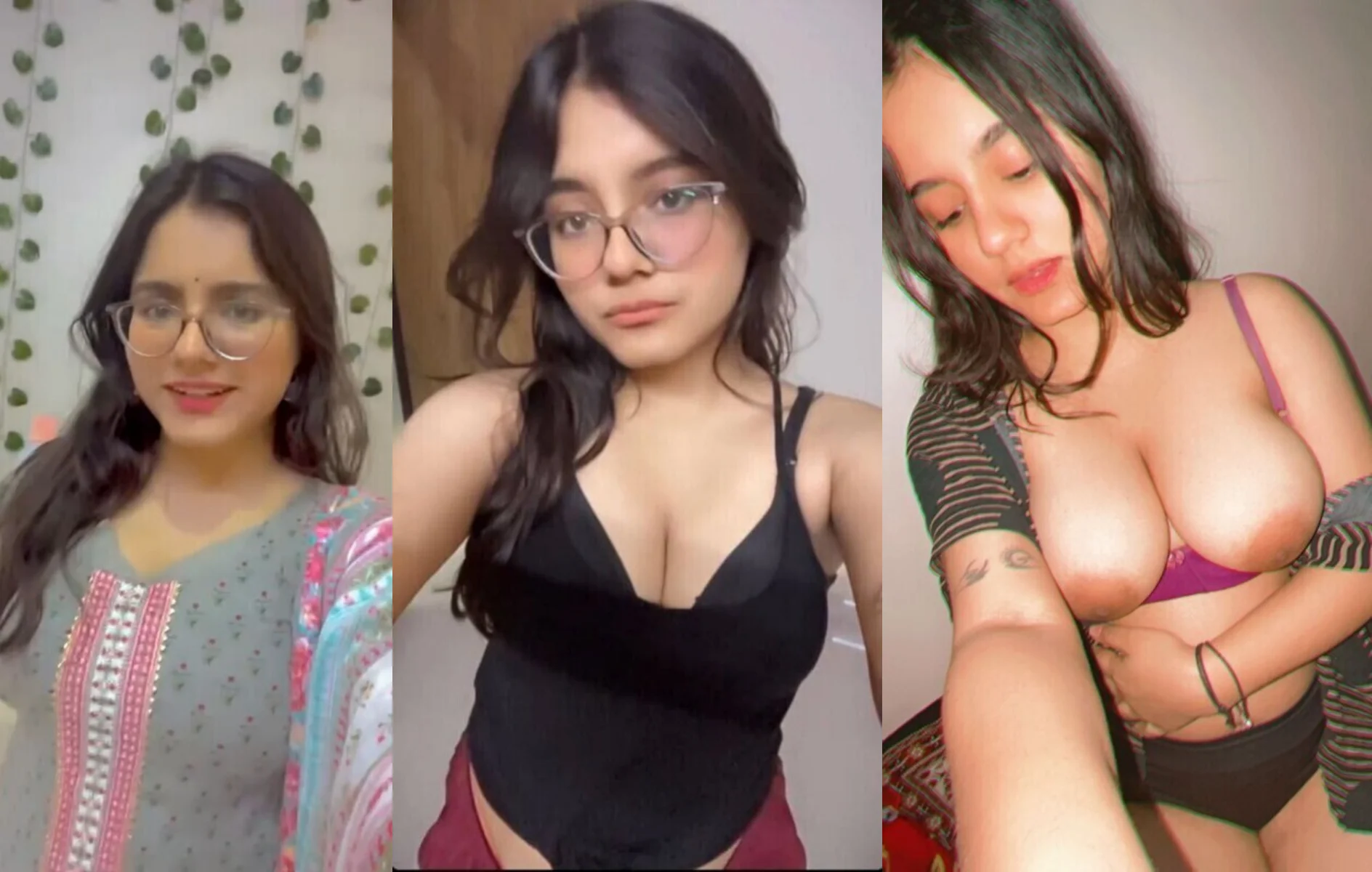 Extremely Beautiful Smiley Face Indian Girl Pressing her Big Boobs Rubbing Pussy