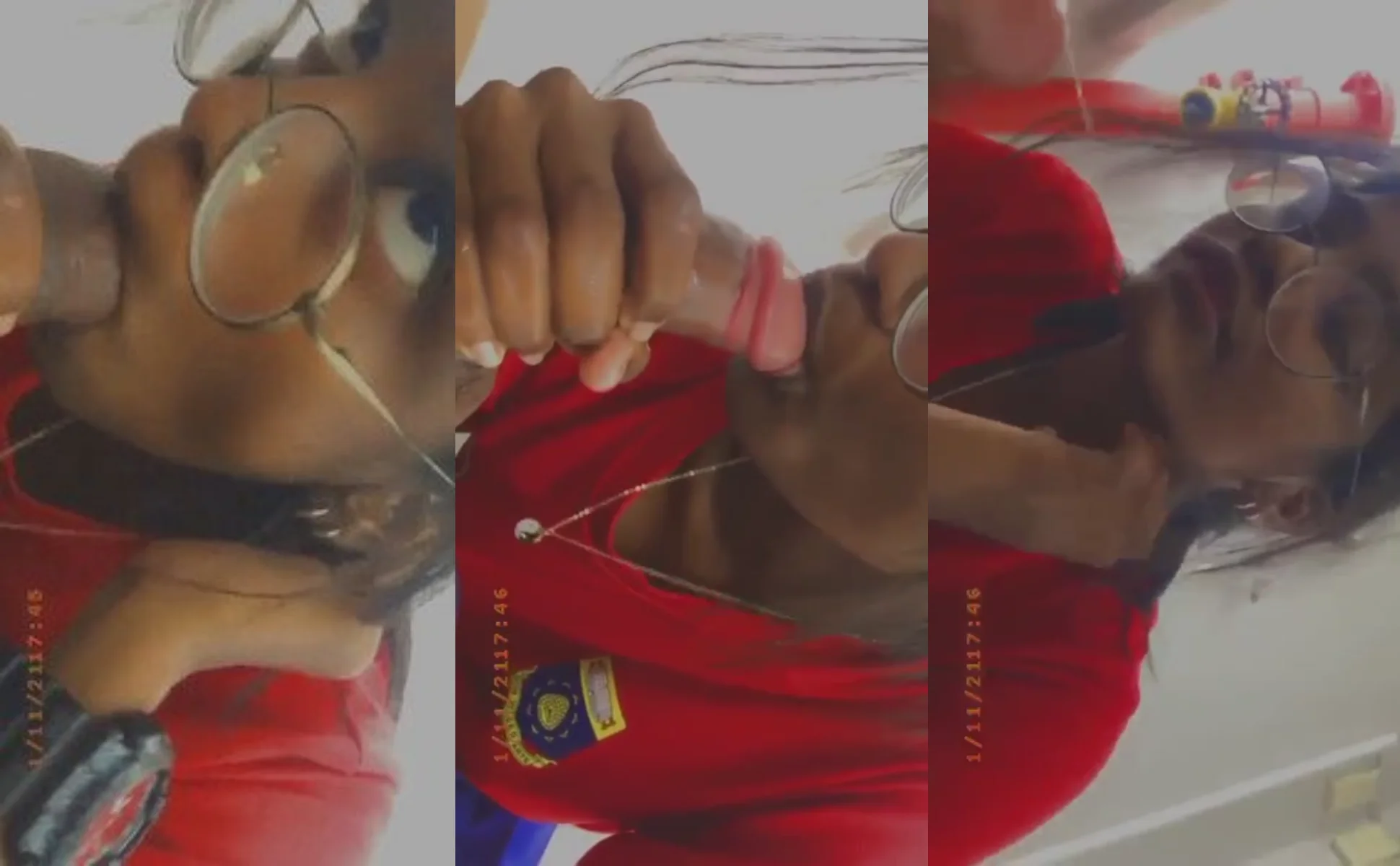 Indian Glasses Babe Giving Sloppy Blowjob