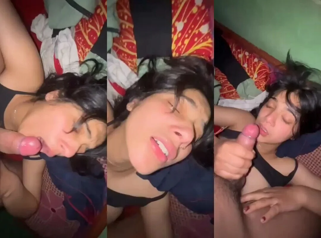 Sexy Horny Girl Sucking Boyfriend Dick