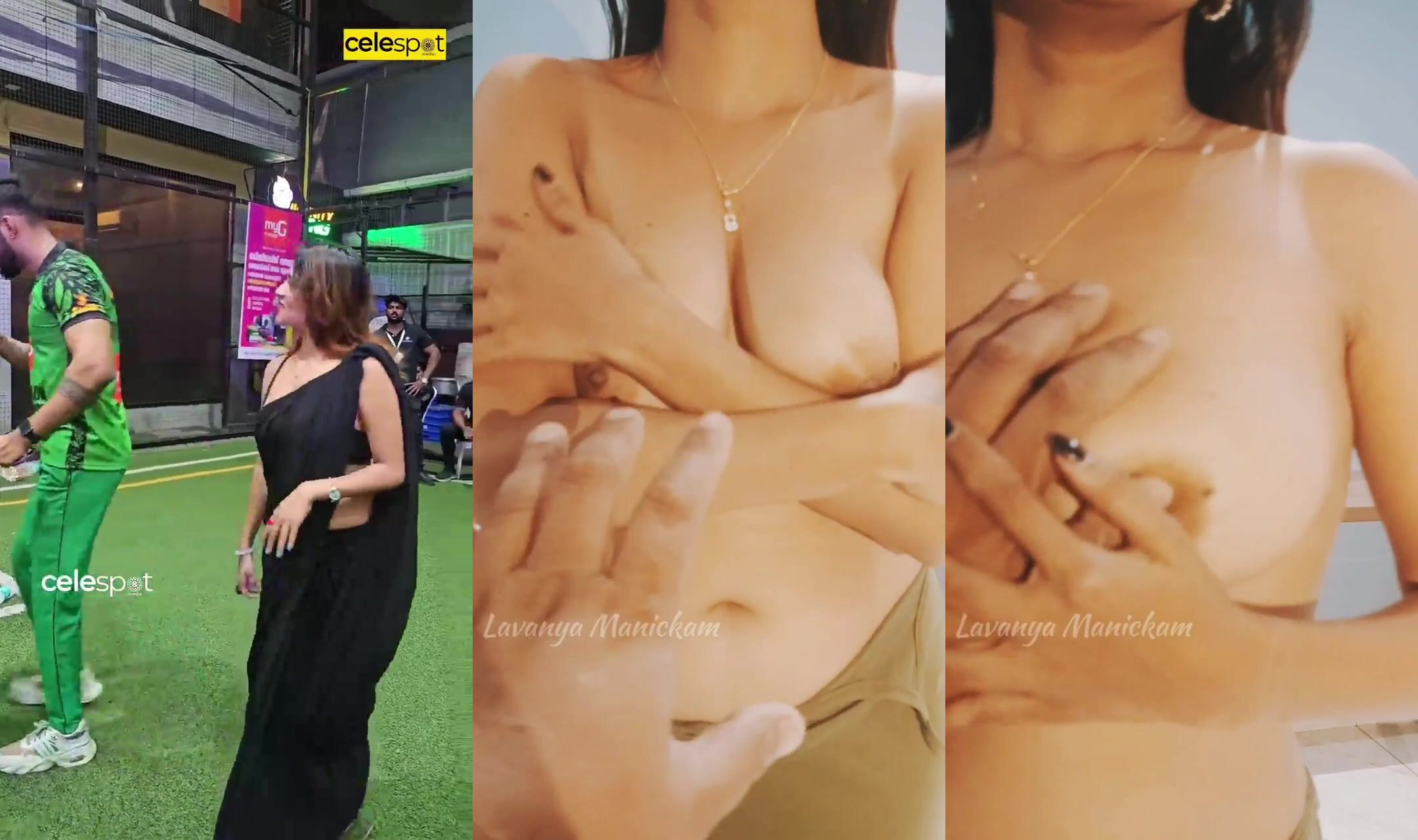 Lavanya Manickam Hot Nude Boobs Tease Closeup MMs