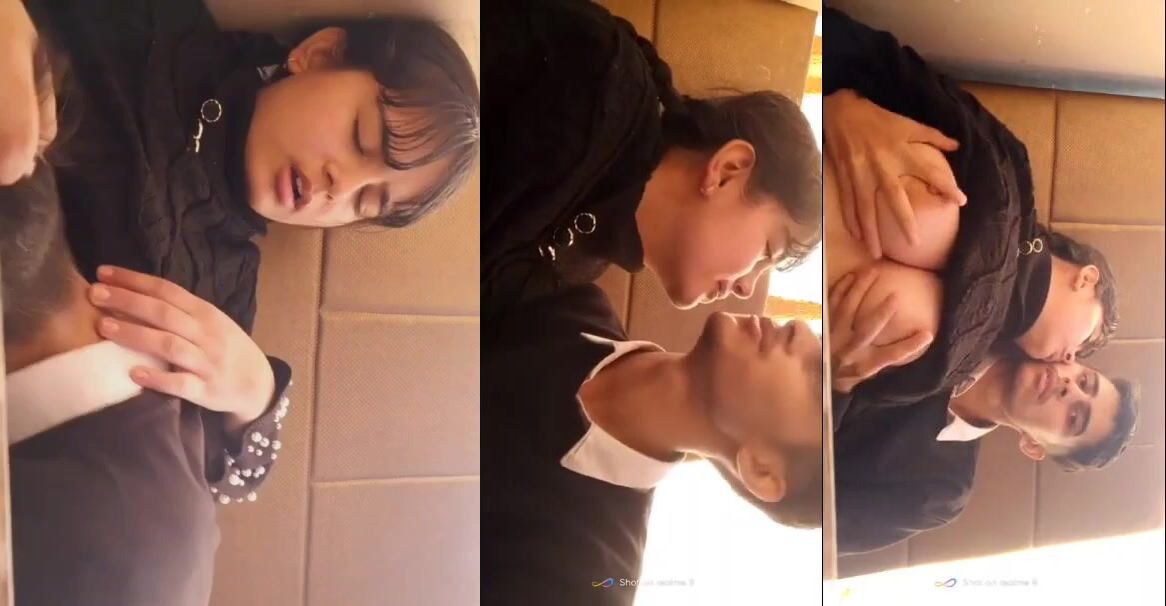Muslim girl blowjob and boobs press in restaurant