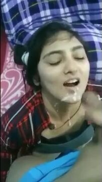 Cute Desi Girl Cum Facial With Dirty Talkings