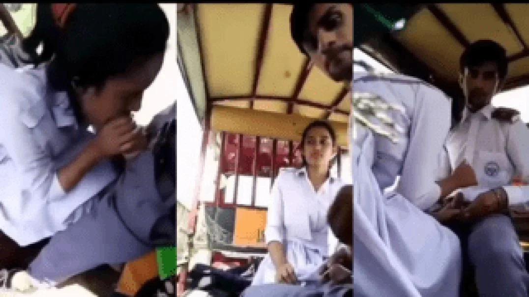 College Lovers Viral MMS GF Rides In Rickshaw Sucking Cock