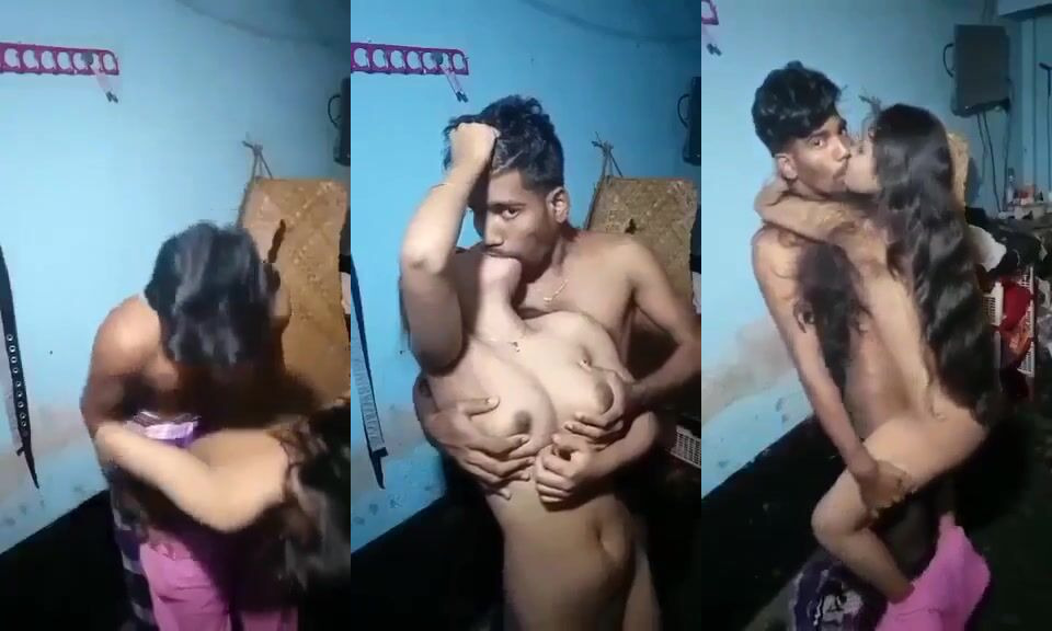 Indian Cute Village GF Boobs Presing by Lover in Home Made MMS