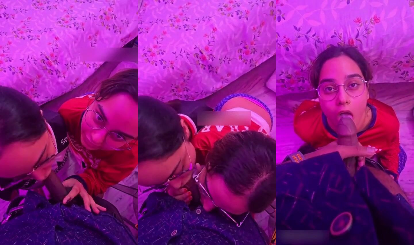Nerdy Desi Sisters in Glasses Double Team Their Crush’s Dick